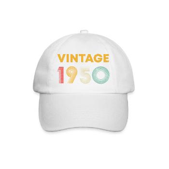 Vintage 1950 Retro Lines - Baseball Cap - white/white - Front