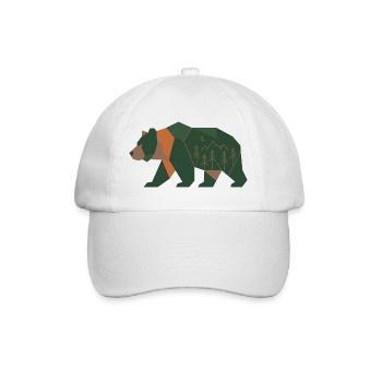 Forêt géométrique Ours Clair de Lune - Casquette classique - blanc/blanc - Devant