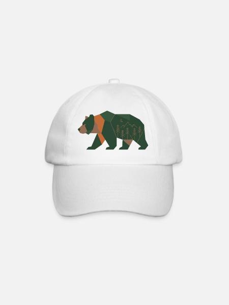 Forêt géométrique Ours Clair de Lune - Casquette classique - blanc/blanc