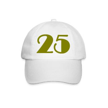25. 25 ANS. 25e ANNIVERSAIRE. ANNIVERSAIRE 25 ANS. - Casquette classique - blanc/blanc - Devant