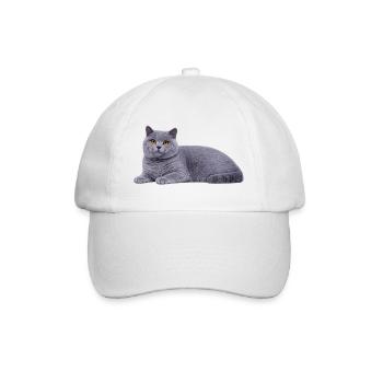 Chat britannique à poil court réaliste - Casquette classique - blanc/blanc - Devant