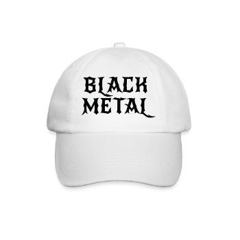 Black Metal logo design - Baseball Cap - white/white - Front
