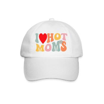 I Love Hot Moms Retro Daisy - Baseball Cap - white/white - Front