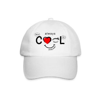 Cadeau Toujours Cool et Intelligent Visage de Cœur - Casquette classique - blanc/blanc - Devant