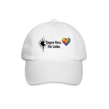 Gegen Hass Für Liebe Motiv für Aktivisten & Pride - Baseballkappe - Weiß/Weiß - Vorne