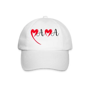 Bonne fête Maman cœur rouge amour mères  Mama - Casquette classique - blanc/blanc - Devant