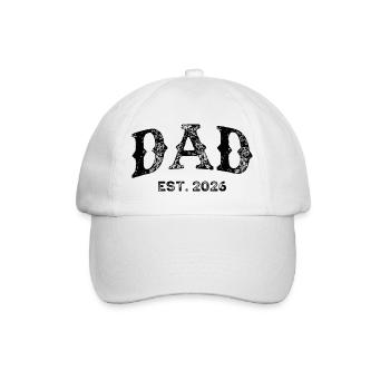 Dad 2026 Vater Baby Papa - Baseballkappe - Weiß/Weiß - Vorne