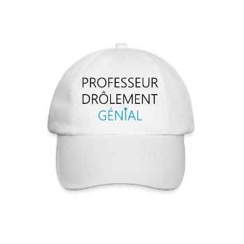 professeur drôlement génial / cadeau professeur - Casquette classique - blanc/blanc - Devant