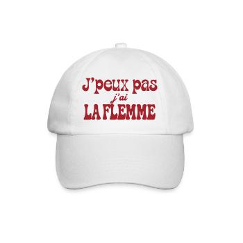 J'peux pas j'ai la flemme - Casquette classique - blanc/blanc - Devant