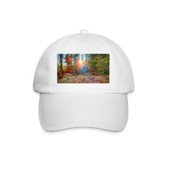 Lumière du soleil dans la forêt d’automne - Casquette classique - blanc/blanc - Devant