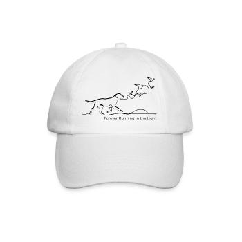 Free Soul Dog – Minimalist One Line Art - Baseballkappe - Weiß/Weiß - Vorne