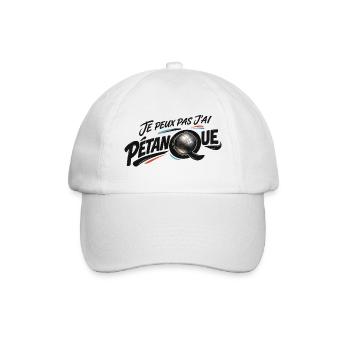 Je peux pas j'ai Pétanque — Design Boule Moderne - Casquette classique - blanc/blanc - Devant