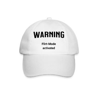 Warning - Flirt-Mode activated - Baseball Cap - white/white - Front
