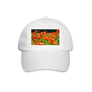 Orange Poppiesveld au soleil - Casquette classique - blanc/blanc - Devant