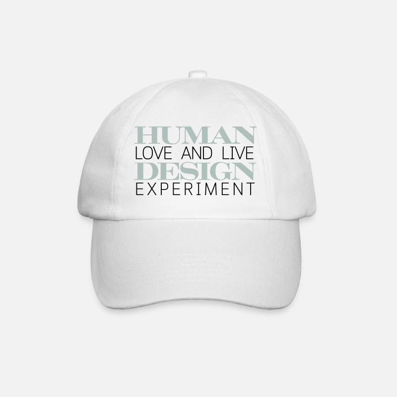 Living the HUMAN DESIGN experiment - Baseball Cap - white/white