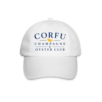 Corfu Champ*gne & Oyster Club Logo - Baseballkappe - Weiß/Weiß - Vorne