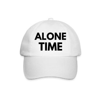 Alone Time Minimalangebotsdesign - Baseballkappe - Weiß/Weiß - Vorne