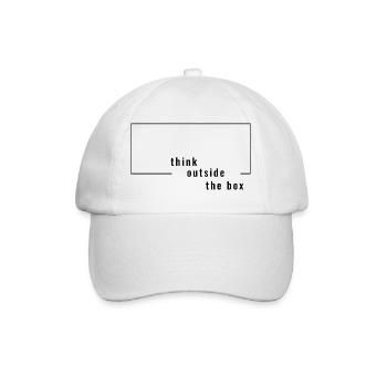 Think Outside The Box – Minimalist design - Baseball Cap - white/white - Front