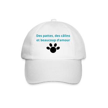 Des_pattes-_des_câlins_et_beaucoup_damour - Casquette classique - blanc/blanc - Devant
