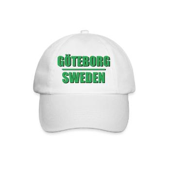 Gothenburg, Sweden, Typographic Power - Baseball Cap - white/white - Front