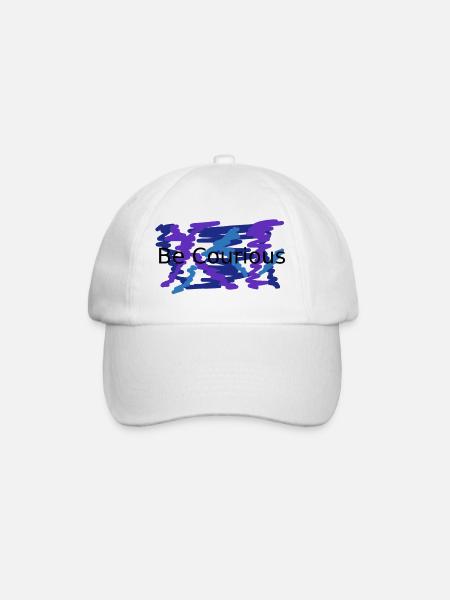 Blau-Lila Farbskizze Abstrakt - Baseballkappe - Weiß/Weiß