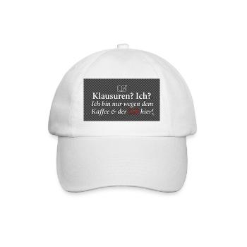 Lustiges Studenten T-Shirt - Klausuren? Ich?⁠ - Baseballkappe - Weiß/Weiß - Vorne