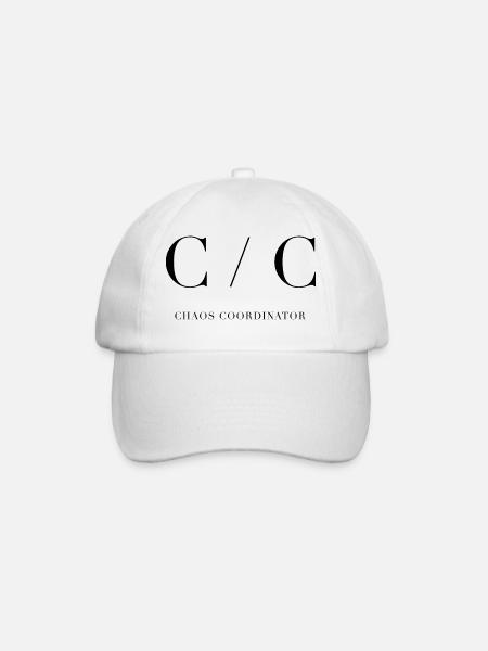 Chaos Coordinator – Elegantes Statement - Baseballkappe - Weiß/Weiß