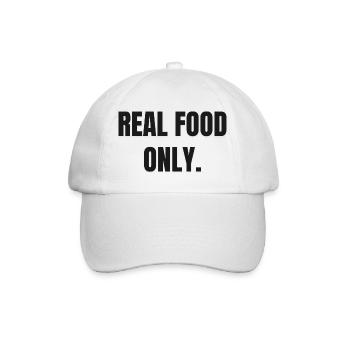 REAL FOOD ONLY | Carnivore Meat Based Lifestlye - Baseball Cap - white/white - Front