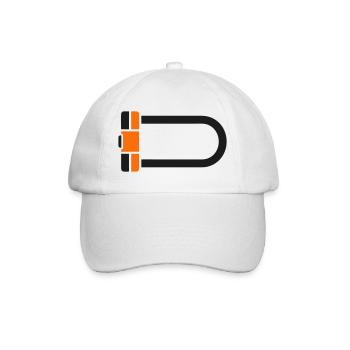 Bicycle U-Lock Icon - Baseball Cap - white/white - Front