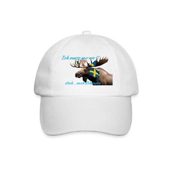 Nordic Moose mit Schwedenflagge - Baseballkappe - Weiß/Weiß - Vorne