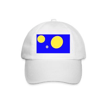Blaues Geometrie-Tripel: Kreise - Baseballkappe - Weiß/Weiß - Vorne