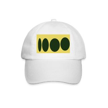 Gelbe Leinwand Abstrakte Ovale Serie - Baseballkappe - Weiß/Weiß - Vorne