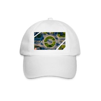 Aerial View Round Circle Green Accents - Baseball Cap - white/white - Front