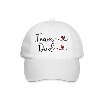 Team Dad Herz Typografie-Design - Baseballkappe - Weiß/Weiß - Vorne