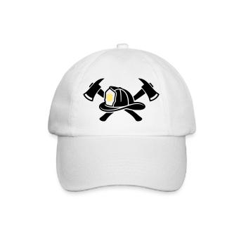 Feuerwehrhelm Aexte Grafik - Baseballkappe - Weiß/Weiß - Vorne