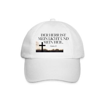 Glaube Licht Heil Psalm 27:1 - Baseballkappe - Weiß/Weiß - Vorne