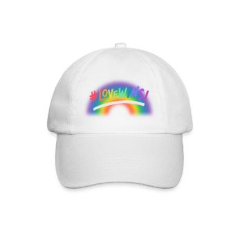 Liebe gewinnt Regenbogen - Baseballkappe - Weiß/Weiß - Vorne