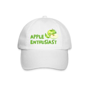 Apfel Enthusiast – Grüner Stil - Baseballkappe - Weiß/Weiß - Vorne
