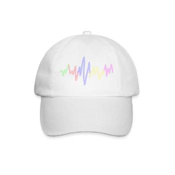 Regenbogen Klangwelle,Music waves - Baseballkappe - Weiß/Weiß - Vorne