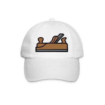 Hobel Tischler Icon - Baseballkappe - Weiß/Weiß - Vorne