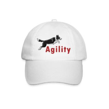 Agility-Logo "Jumping" - Baseballkappe - Weiß/Weiß - Vorne