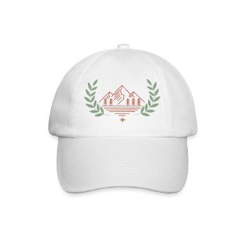 Paysage montagneux minimaliste / randonnée nature - Casquette classique - blanc/blanc - Devant
