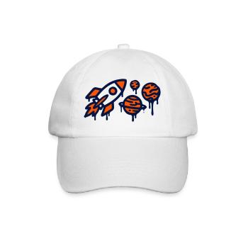 Rocket Launch Planet Graffiti - Baseball Cap - white/white - Front