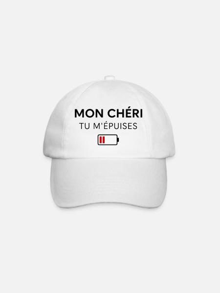 Mon Chéri & Ma Chérie – Tu m’épuises - Casquette classique - blanc/blanc