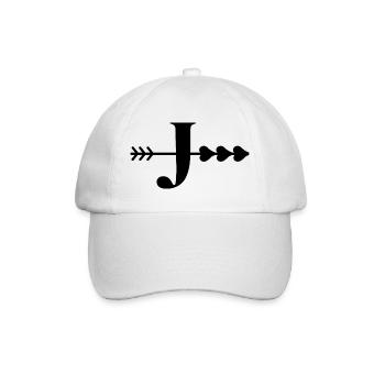Lettre j flèche cœur - Casquette classique - blanc/blanc - Devant