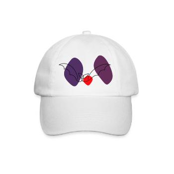 Lineart bat with color background - Baseball Cap - white/white - Front