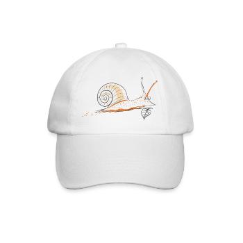 Schnecke  - Baseballkappe - Weiß/Weiß - Vorne