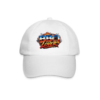 BBQ Lover Flames Logo - Baseball Cap - white/white - Front