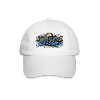 Bin nie zu spät: Zeitfenster - Baseballkappe - Weiß/Weiß - Vorne