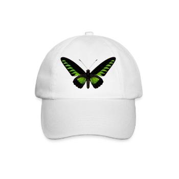 Rajah Brookes Birdwing Trogonoptera brookiana - Baseballkappe - Weiß/Weiß - Vorne